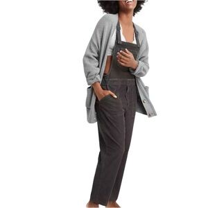 Aerie Werk & Play Gray Corduroy Overalls Oversized Boho Farm Work Chore Cabon XL